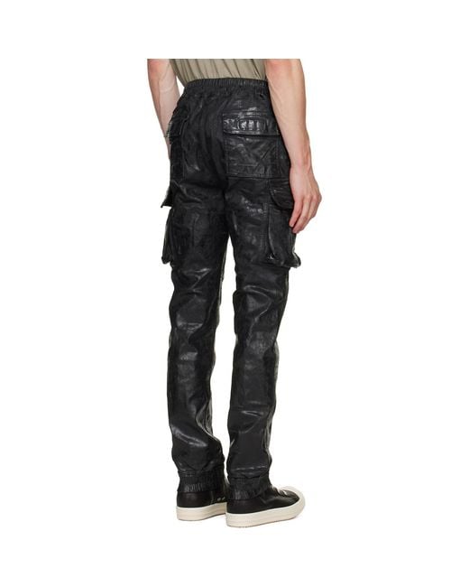 Rick Owens Black Tower Megacrust Mastodon Cut Cargo Pants for men