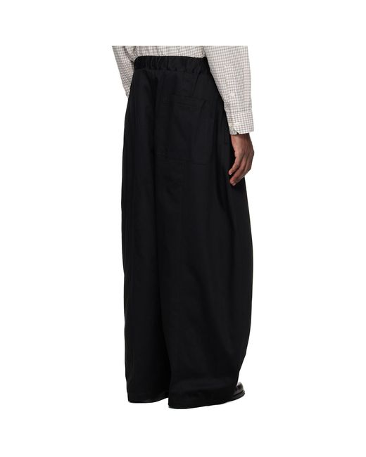 SAGE NATION Black Box Pleat Trousers for men