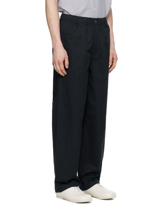 Norse Projects Black Ragnar Fine Broken Twill Trousers for men