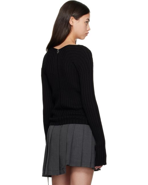 Acne ブラック ボタンアップ リブ カーディガン Black