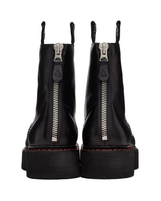 R13 Black Single Stack Boots