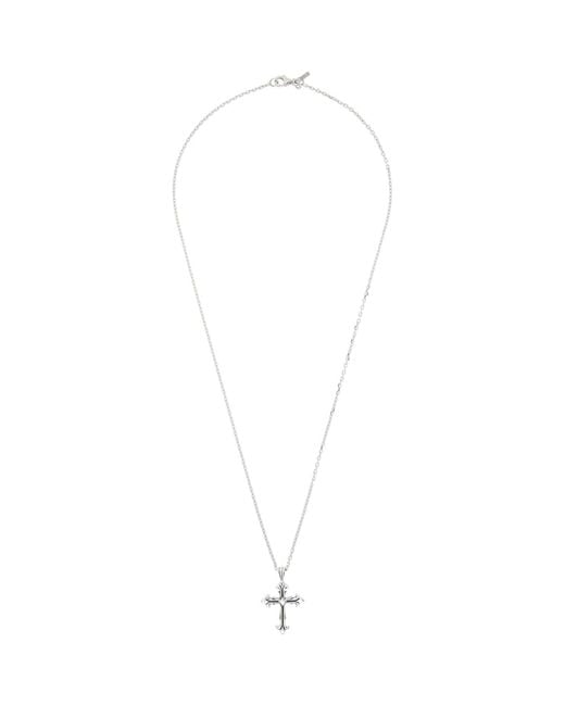 Emanuele Bicocchi Metallic Medium Fleury Cross Necklace for men