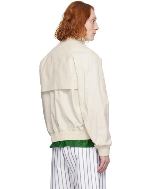 メンズ Ferragamo オフホワイト クロップド ボンバージャケット Multicolor