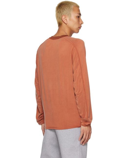 Jacquemus Orange Crewneck Long Sleeve T-shirt for men