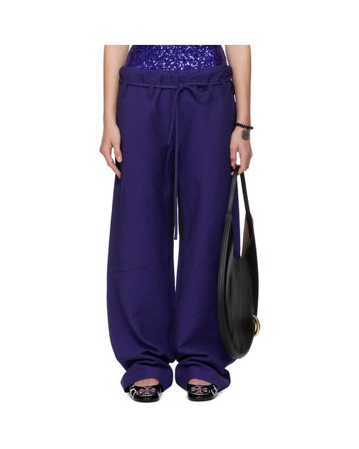 Tory Burch Blue Cotton Baggy Trousers
