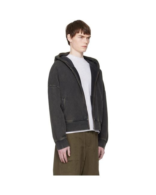Entire studios Black Eternal Zip Hoodie for men