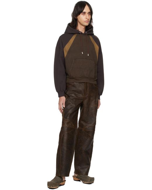 Pull à capuche contrasté brun Eckhaus Latta pour homme en coloris Black