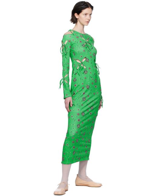 JKim Green Yin-yang Midi Dress
