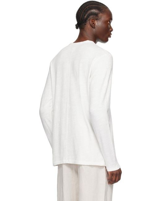 Ragbone t-shirt à manches longues blanc en coton flammé Rag & Bone pour homme en coloris Black