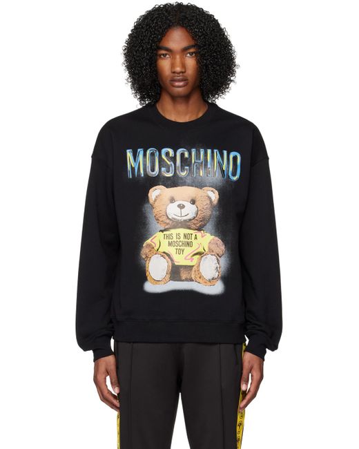 Moschino Black Teddy Bear Sweatshirt for men