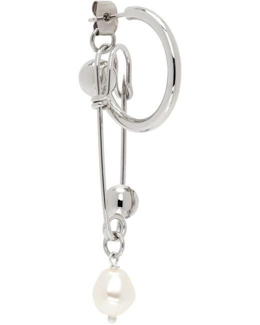 Justine Clenquet White Lindsay Single Earring for men