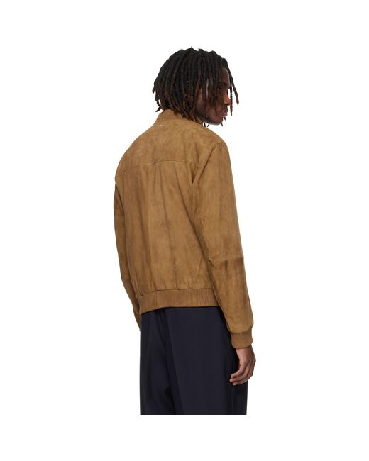 Boss Blue Regular-Fit Suede Jacket for men