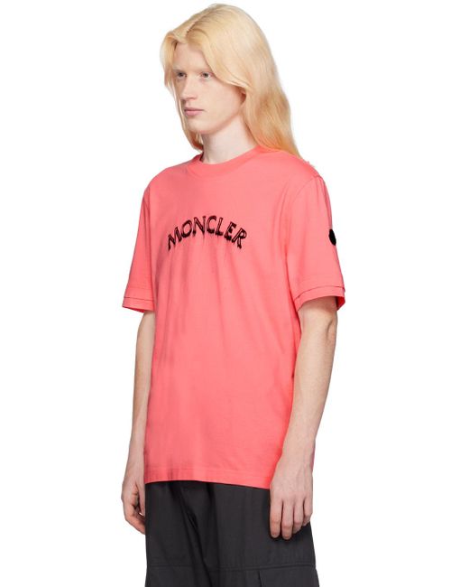Moncler Pink Printed T-shirt for men