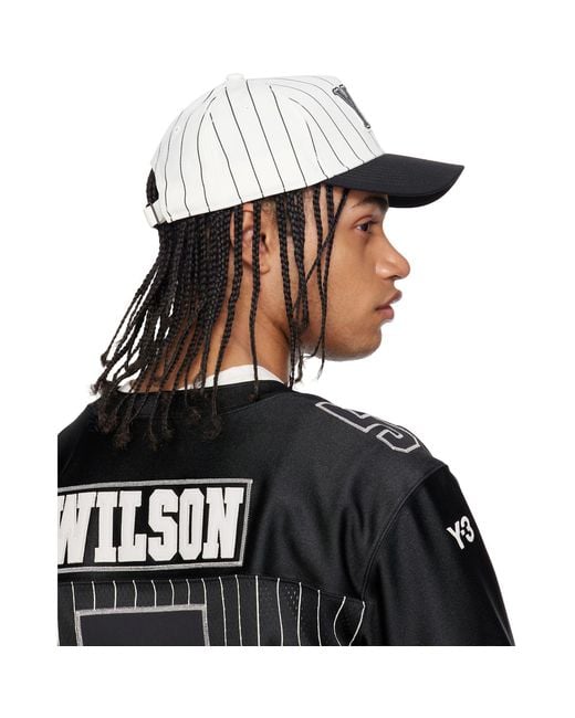 Y-3 Black Off- Pinstripe Cap for men