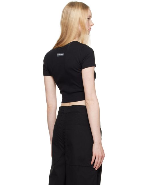 Marine Serre  Moon Logo リブ カットアウト Tシャツ Moon Logo Ribbed Jersey Cut-Out T-Shirt • Marine Serre