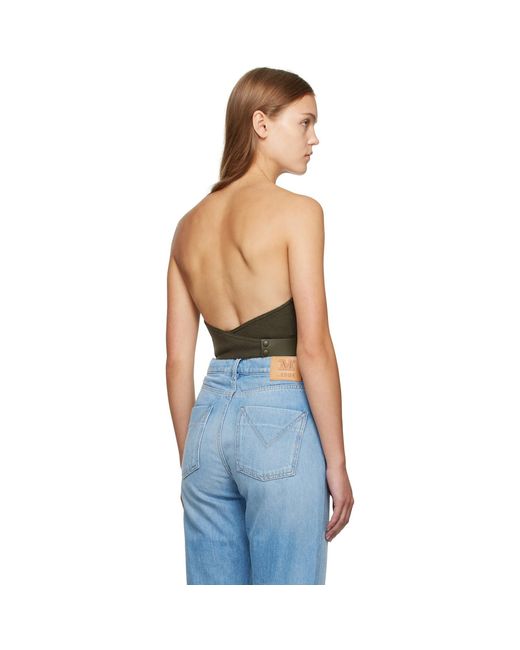 Max Mara Blue Khaki Belted Bustier
