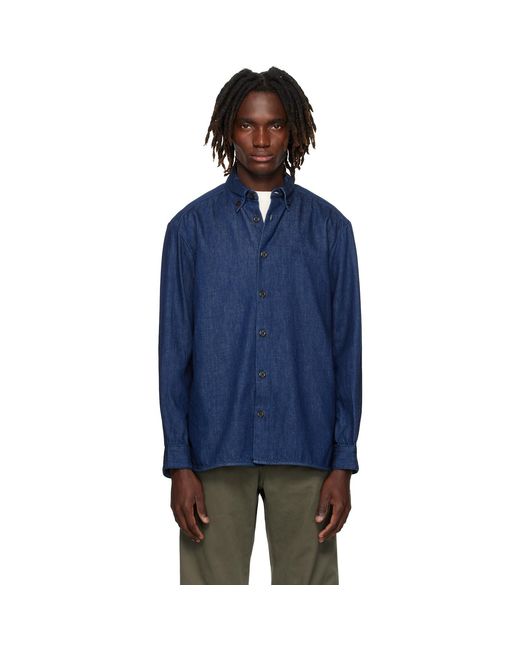 A.P.C. Blue Mathias Denim Shirt for men