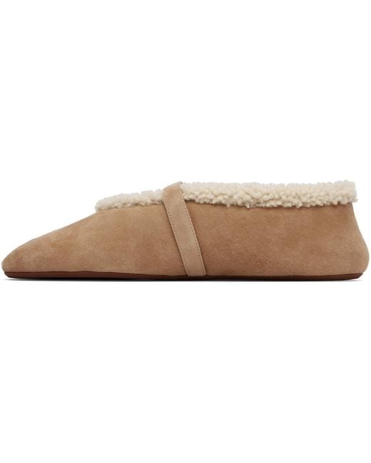 Alaïa Black Merino Shearling Ballerina Flats