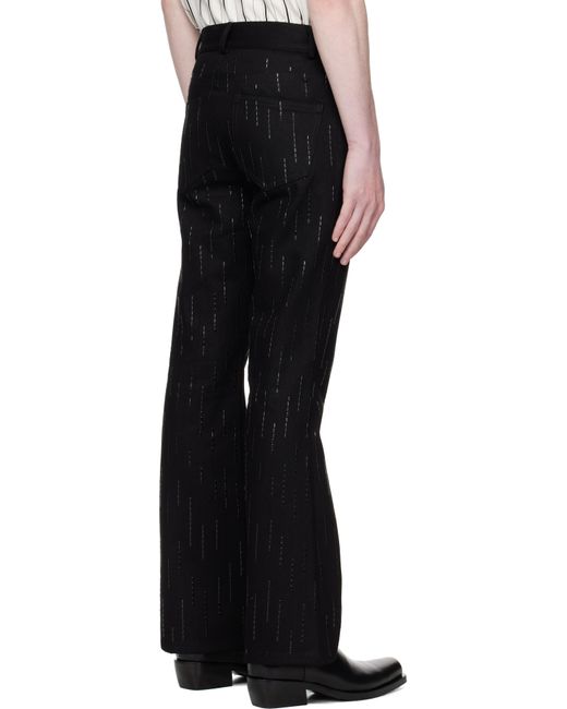 Ernest W. Baker Black Embellished Rain Appliqué Trousers for men
