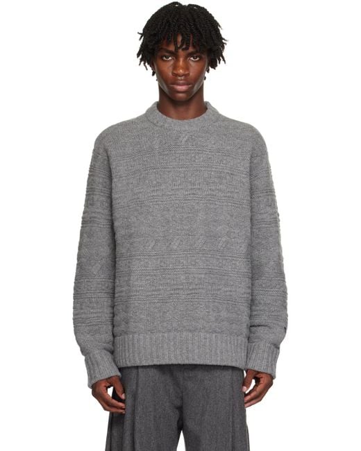 Adererror Gray Oversized Sweater for men