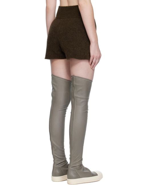 Rick Owens ブラウン Concordians アルパカ ニット ショートパンツ Black