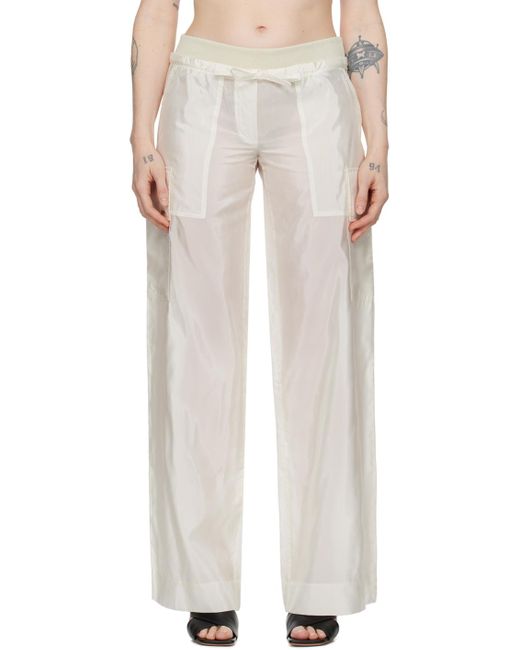 Palm Angels Off-white Drawstring Trousers
