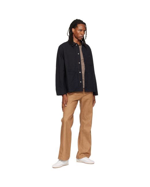 Nudie Jeans Black Howie Duck Canvas Chore Jacket for men