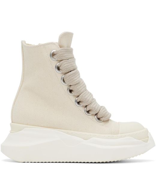 Rick Owens DRKSHDW Cotton Off- Abstract High-top Sneakers in Natural | Lyst UK