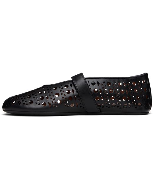 Ballerines Noires En Cuir D'Agneau À Motif Vienne Alaïa en coloris Black