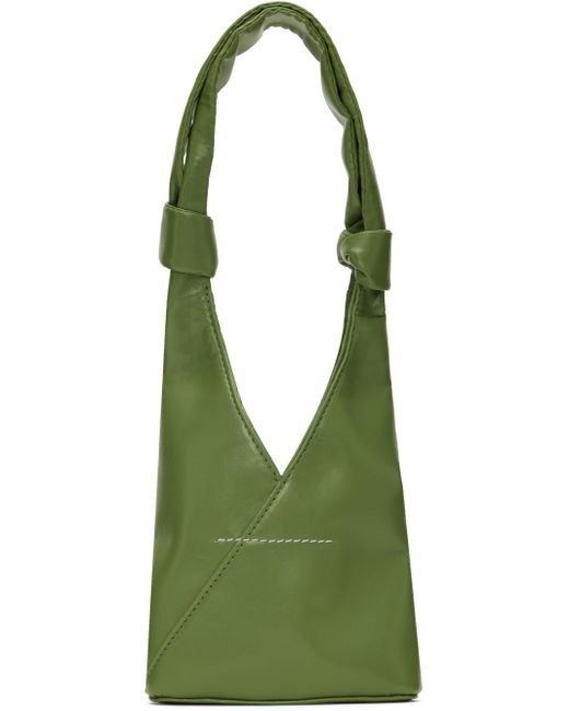 MM6 by Maison Martin Margiela Green Mini Triangle Knotted Bag for men