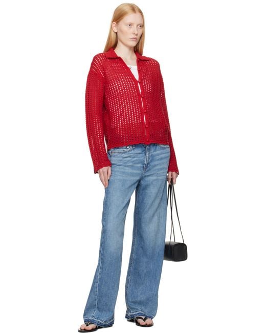 Rag & Bone Blue Featherweight Logan Wide-Leg Jeans