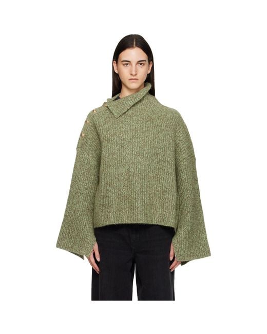 Ganni Green Mohair Sweater