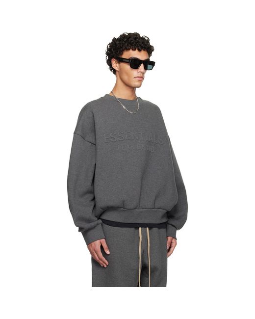 Fear Of God Gray Holiday Embossed Classic Crewneck Sweatshirt for men