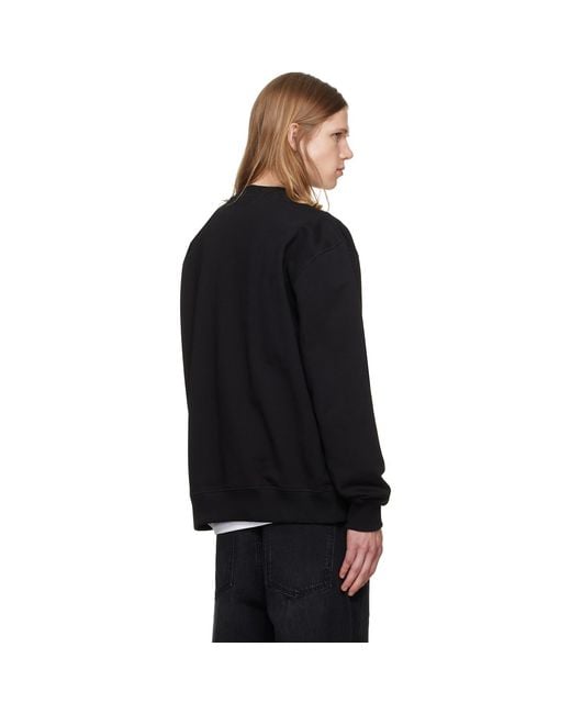 Balmain Black Quilted Flock Sweatshirt for men
