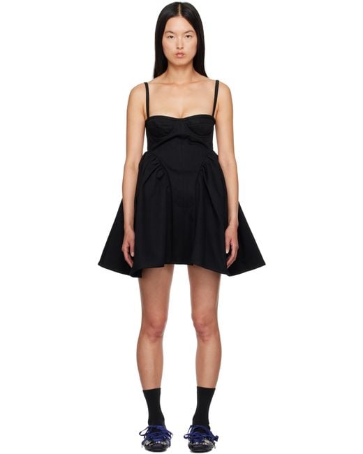 CECILIE BAHNSEN Black Ovid Denim Minidress