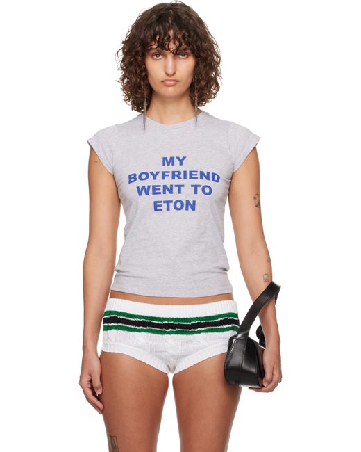 LAURA ANDRASCHKO White 'my Boyfriend Went To Eton' Baby T-shirt
