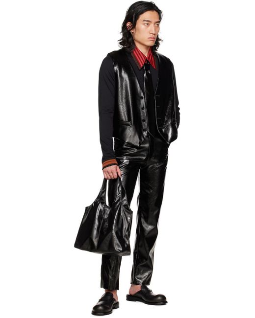 Anna Sui Black Ssense Exclusive Leather Pants for men