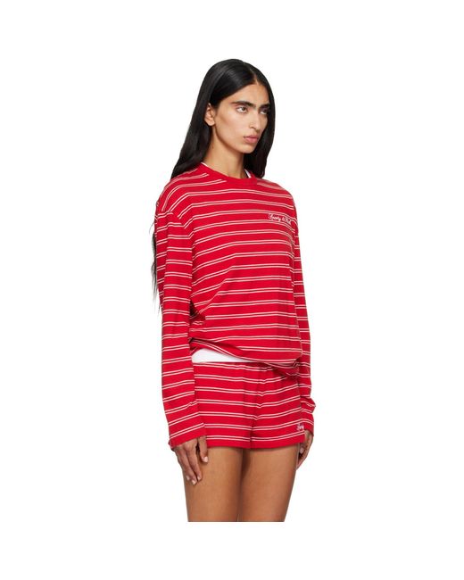 Sporty & Rich Red Signature Logo Easy Longsleeve T-Shirt