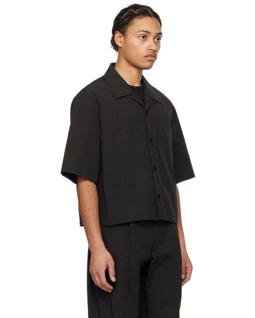 Amomento Black Cropped Shirt for men