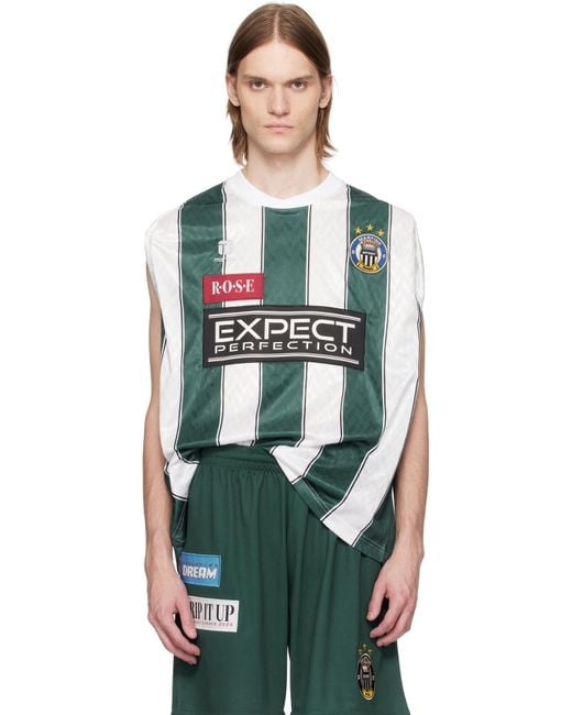Martine Rose Green Twist Sleeve Football Jersey for men
