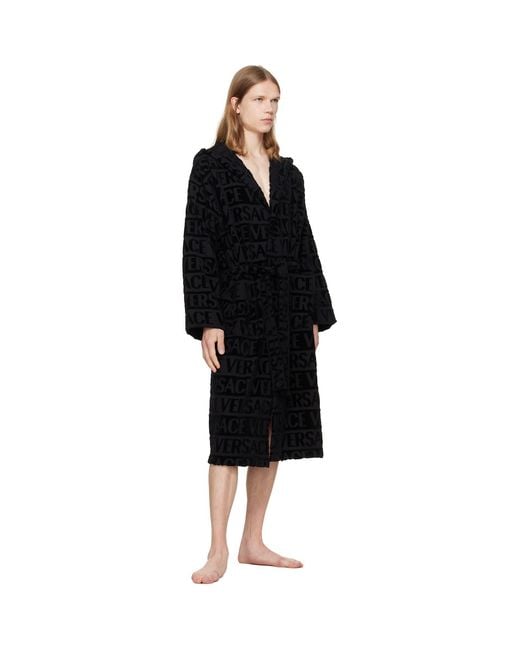 Versace Black Allover' Bathrobe for men