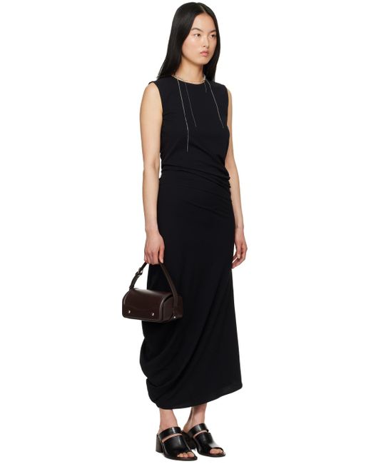 Lemaire Black Twisted Midi Dress