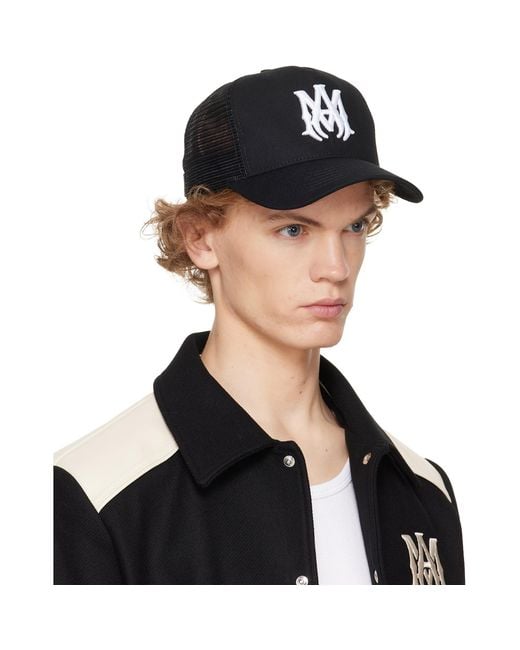 Amiri Black 'Ma' Logo Trucker Cap for men