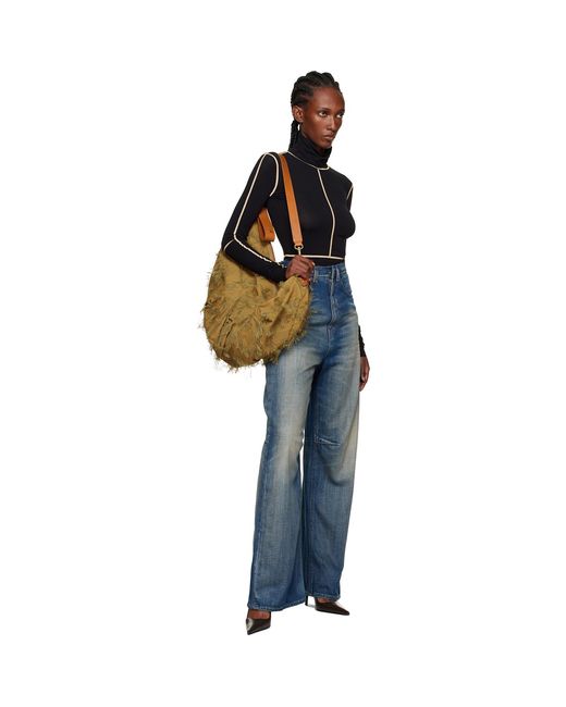 MM6 by Maison Margiela Black Long-Sleeve Bodysuit