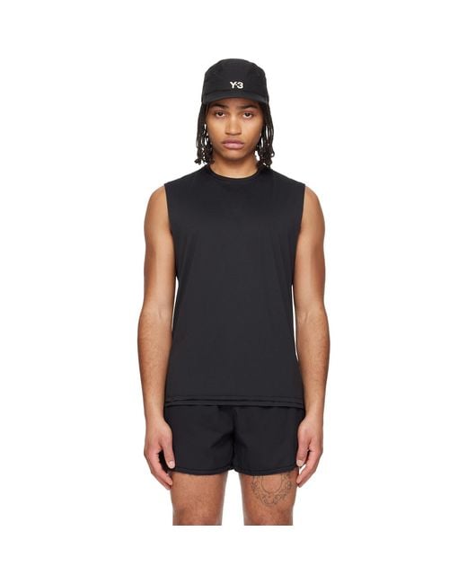 Y-3 Black Running Tank Top for men