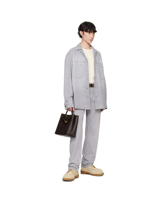 Bottega Veneta Gray Washed Denim Shirt for men