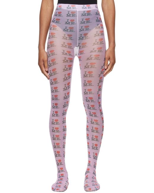 Ashley Williams Pink 'I Heart Me' Tights