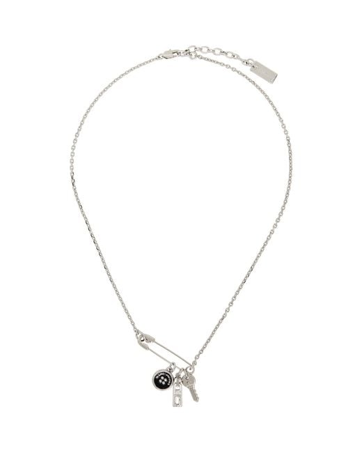 Marc Jacobs Metallic 'the Button' Charm Necklace