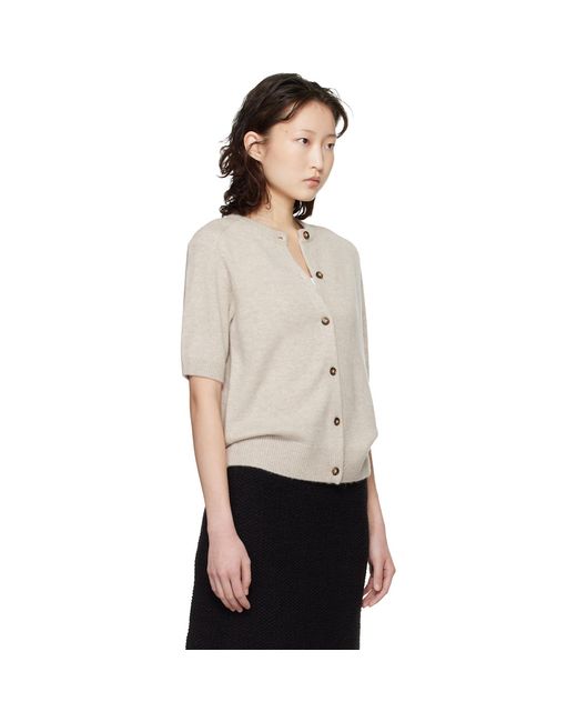 Loulou de Saison Black Jodi Short-Sleeve Cashmere Cardigan