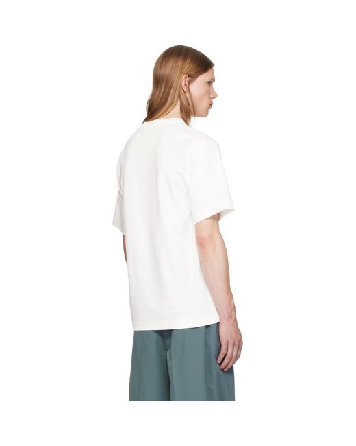 Burberry White Cross Stitch Knight Cotton T-Shirt for men